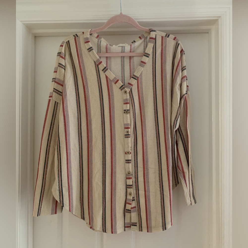 Molly Green Boho Striped Long Sleeve Shirt